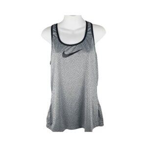 Nike Pro Women's Grey Black Sleeveless Racerback Polka Dot Tank Top Size L